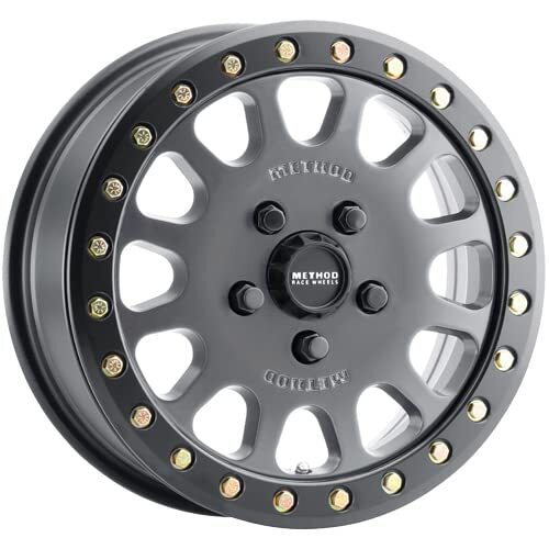 Method MR401 UTV Beadlock 15x6 / 5+1/49mm Offset / 5x4.5 / 72mm CB Titanium Wheel Matte Black Ring MR40156012851B