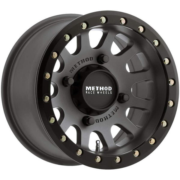 Method MR401 UTV Beadlock 15x7 / 5+2/38mm Offset / 4x156 / 132mm CB Titanium Wheel- Matte Black Ring MR40157046852B