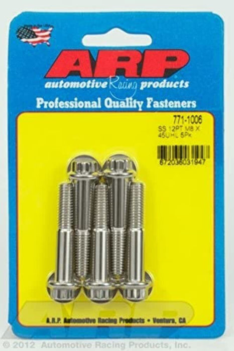 ARP M8 x 1.25 x 45 12pt Stainless Steel Bolts (Set of 5) 771-1006