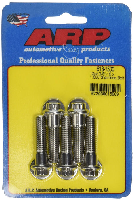 ARP 3/8in 16 x 1.500 12pt SS Bolts (5/pkg) 613-1500