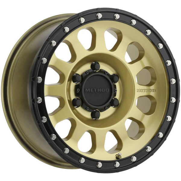 Method MR315 20x9 / 6x5.5 BP / 18mm Offset / 106.25mm CB Gold Black Lip Wheel MR31529060118