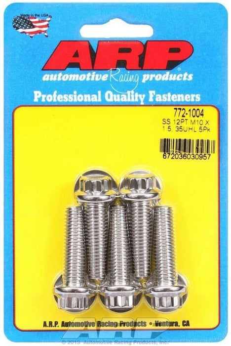 ARP M10 x 1.50 x 35 12pt SS Bolts (5/pkg) 772-1004