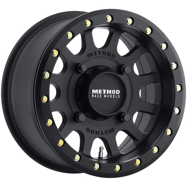 Method MR401 UTV Beadlock 15x7 / 5+2/38mm Offset / 4x136 / 106mm CB Matte Black Wheel MR40157047552B