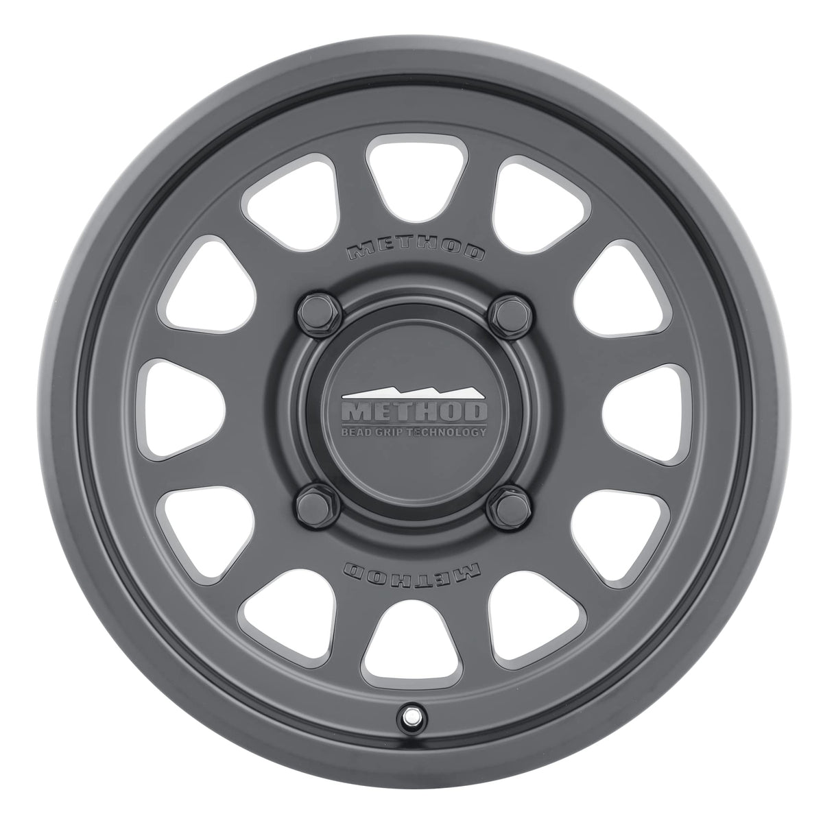 Method MR414 Bead Grip 15x7 / 5+2/38mm Offset / 5x4.5 / 76mm CB Graphite Wheel MR414570121252