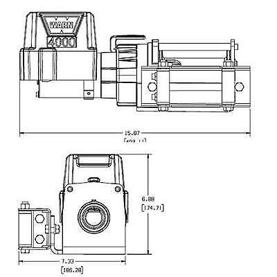 Warn Universal 4000 Dc Series 12 Volt Electric Winch 94000