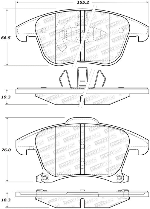 StopTech Street Brake Pads Front 308.1653