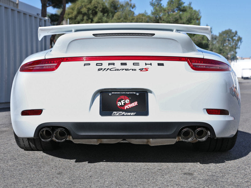 aFe MACHForce XP 12-16 Porsche 911 Carrera H6-3.8L SS-304 Cat-Back Exhaust w/Carbon Fiber Tips 49-36406-1C