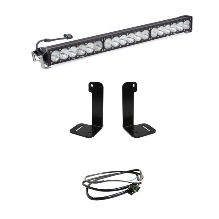 Baja Designs 2018+ compatible with Jeep Wrangler JL/JT OnX6+ 30in Bumper LED Light Bar Kit w/ Upfitter 447657UP