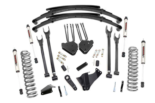 Rough Country 6 Inch Lift Kit Gas 4 Link Rr Spring V2 Fits Ford F-250/F-350 Super Duty (05-07) 58370