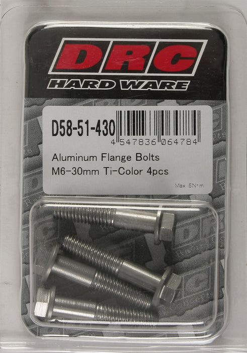 DRC Aluminum Flange Bolts Titanium 6x30mm 4 Pack D58-51-430