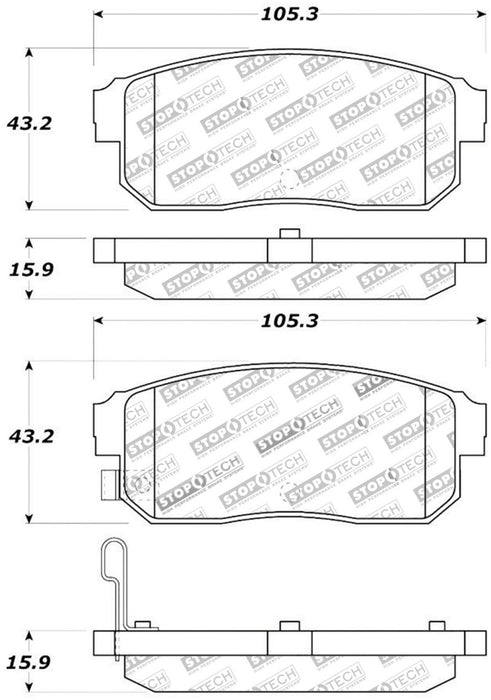 StopTech Street Touring 11/00-02 Compatible with Infiniti G20/10/00-04 I30/I35 Rear Brake Pads 308.09