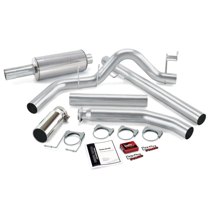 Banks Power 01 Compatible with Dodge 5.9L Ext Cab Git-Kit SS Single Exhaust w/ Chrome Tip 49360
