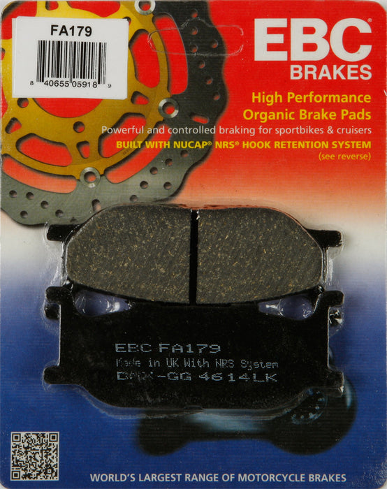 EBC Brakes Organic Front Brake Pads Compatible for Yamaha Bolt R-Spec XVS950 2014