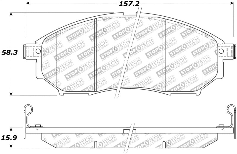 StopTech Street Touring 06-08 350Z w/ Std Brakes Front Brake Pads 308.0888