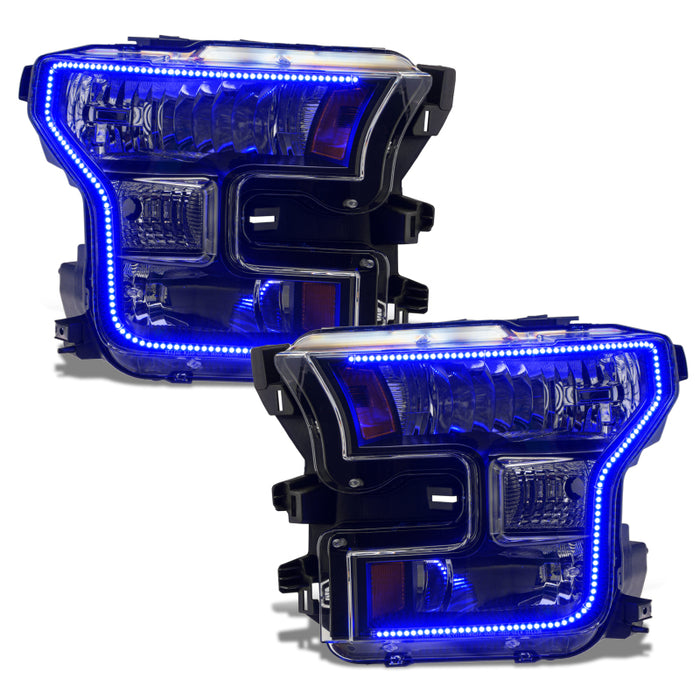 Oracle 15-17 Ford F-150 Dynamic RGB+A Pre-Assembled Headlights Halogen Blk Edition SEE WARRANTY 8201-332