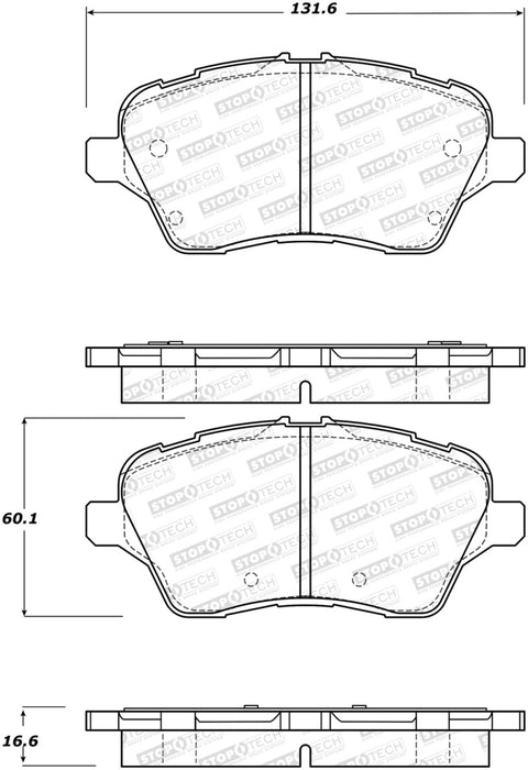 StopTech 14-18 Ford Fiesta Street Performance Front Brake Pads 308.173