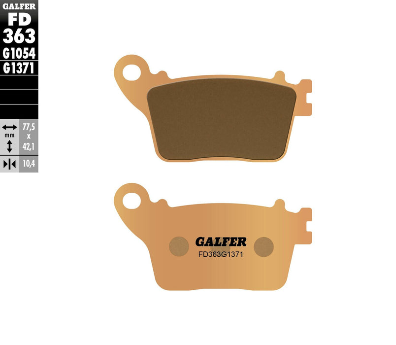 Galfer HH Sintered Brake Pads (Rear G1371) Compatible With 17-18 YAMAHA YZF-R6