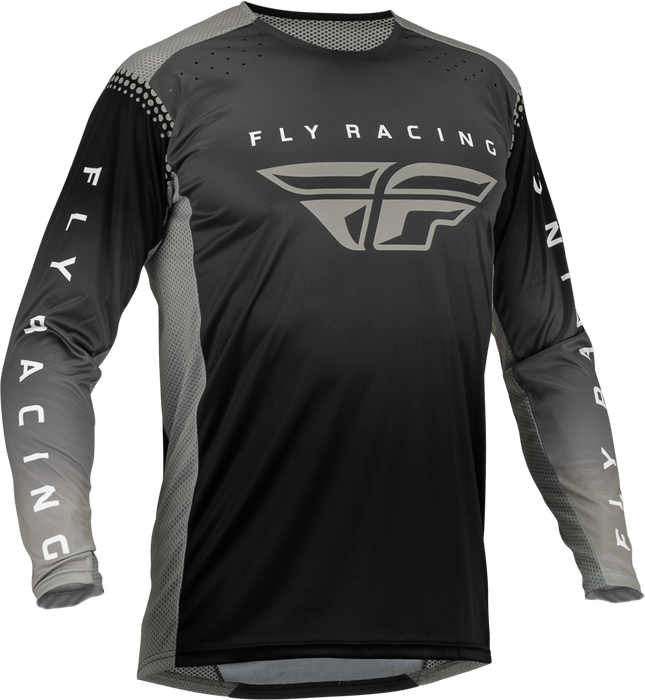Fly Racing 2023 Adult Lite Jersey (Black/Grey/White, Large)