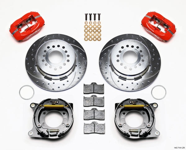 Wilwood Forged Dynalite P/S P-B Kit Drill-Zinc Red Chevy 12 Bolt w/ C-Clips 140-7141-ZR