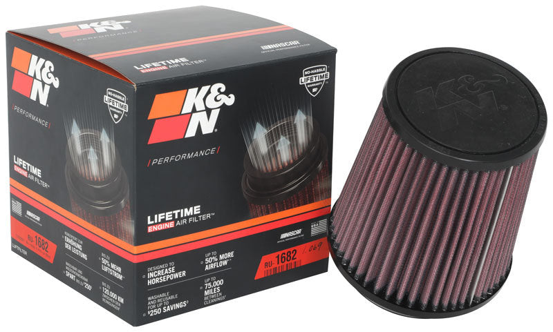 K&N Universal Clamp-On Air Filter 3-15/16in FLG / 5-1/2in B / 4-1/2in T / 6in H RU-1682