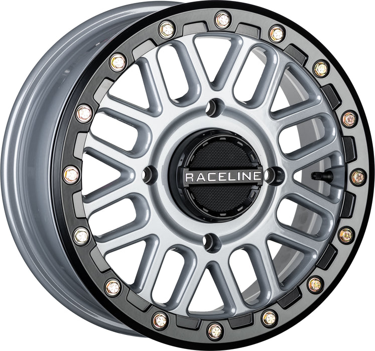 Raceline A93SG-47056+10 Podium Beadlock Wheel - 14x7-5+2 Offset - 4/156 - Black/Gray