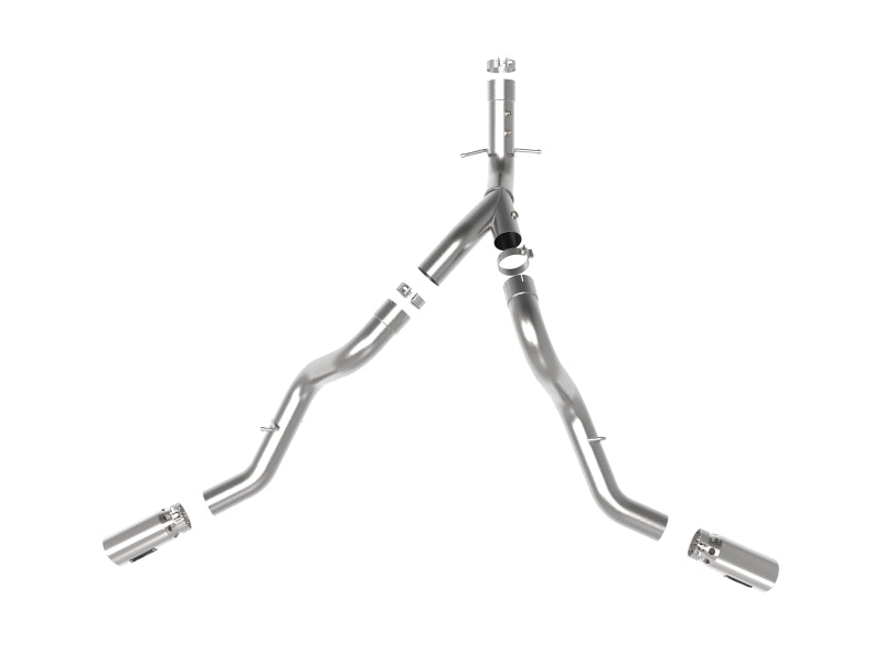 aFe Large Bore-HD 4in 409SS DPF-Back Exhaust System w/Polished Tips 20 GM Diesel Trucks V8-6.6L 49-44126-P