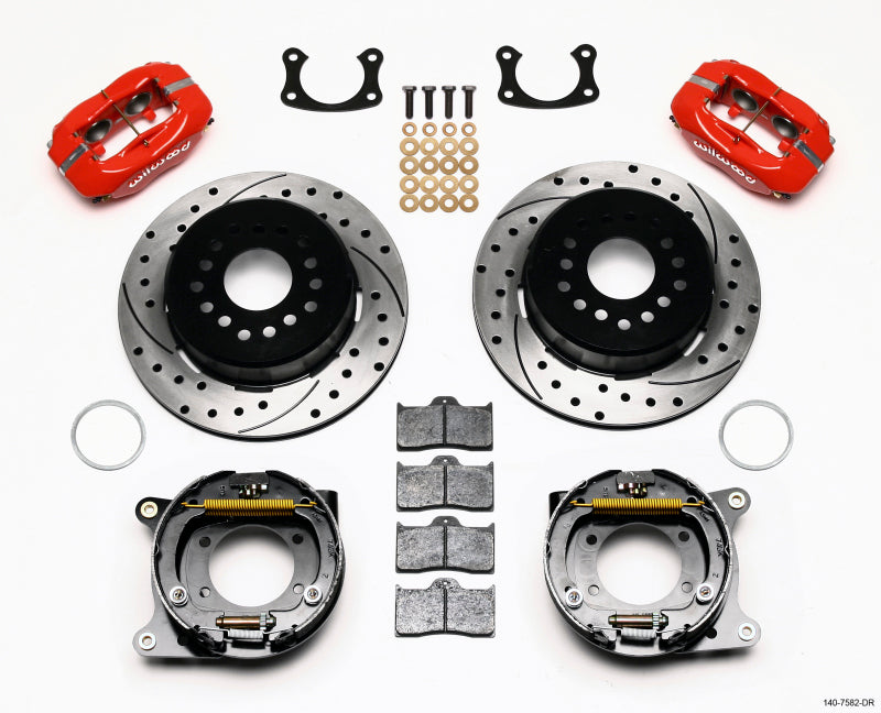 Wilwood Forged Dynalite P/S P-B Kit Drilled Red New Big Ford 2.36in Offset 140-7582-DR