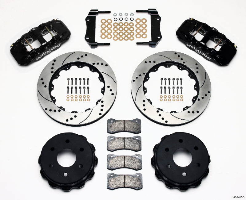 Wilwood AERO4 RearTruck Kit 14.25in Drilled 1999-2010 GM 1500-SUV 1 Piston OE Caliper 140-9407-D