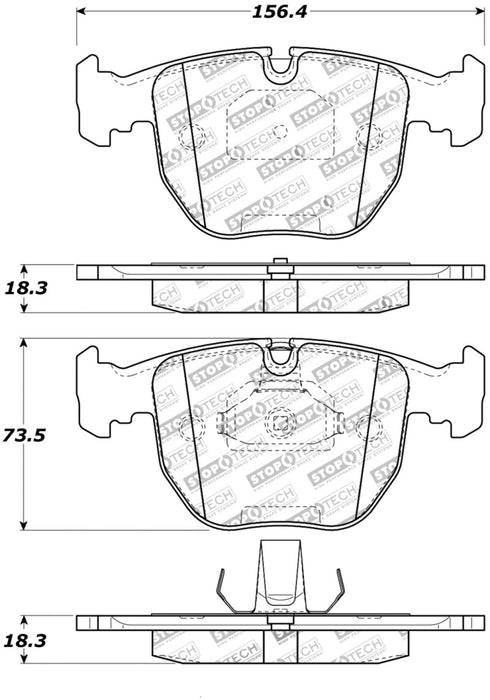 StopTech Street Touring 00-04 BMW M5 E39 / 00-06 X5 Front Brake Pads 308.0681