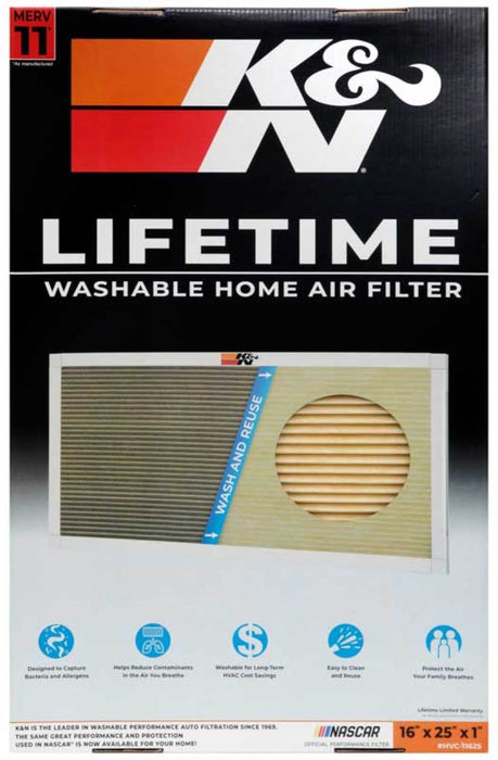 K&N HVAC Filter 16 x 25 x 1 HVC-11625