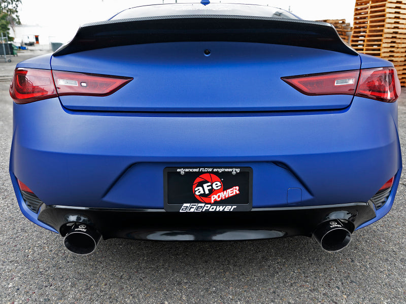 aFe POWER Takeda 2.5in 304 SS CB Exhaust w/ Black Tips 17-19 Compatible with Infiniti Q60 V6-3.0L (tt) 49-36134NM-B