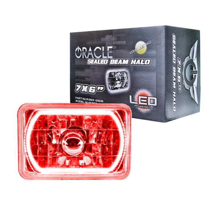 Oracle Pre-Installed Lights 7x6 IN. Sealed Beam Red Halo SEE WARRANTY 6908-003