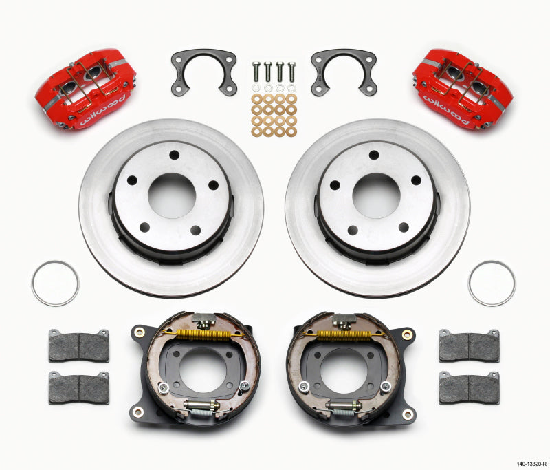 Wilwood Dynapro Lug Mount P/S Park Brake Kit Red Small Ford 2.36in Off Bronco 5 x 5.50 140-13320-R
