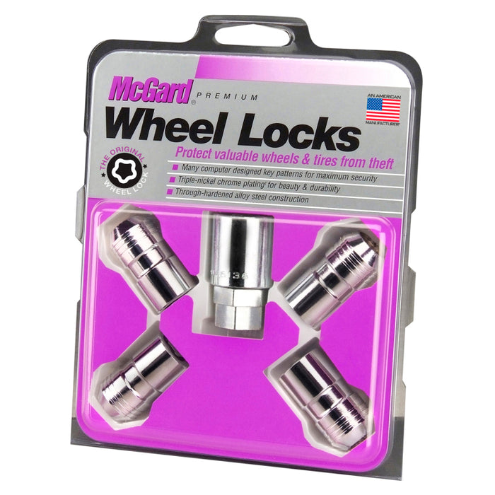 McGard Wheel Lock Nut Set 4pk. (Cone Seat) M14X1.5 / 21mm & 22mm Dual Hex / 1.639in. L Chrome 24215