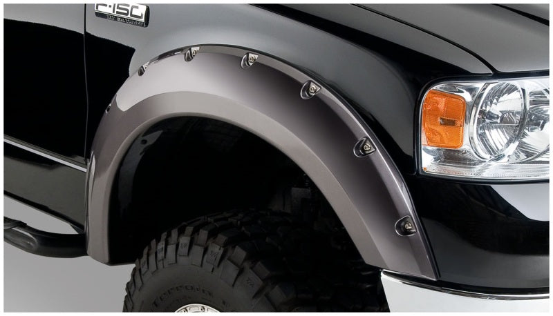 Bushwacker 04-08 Ford F-150 Styleside Pocket Style Flares 4pc 66.0/78.0/96.0in Bed Black 20916-02