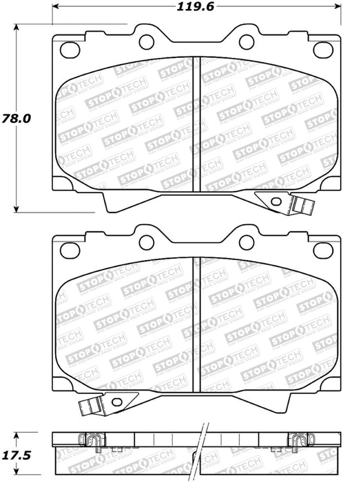 StopTech Sport Brake Pads w/Shims and Hardware Rear 309.0772