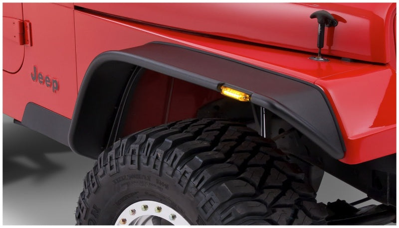 Bushwacker 87-95 compatible with Jeep Wrangler Flat Style Flares 4pc Excludes Renegade Black 10924-07