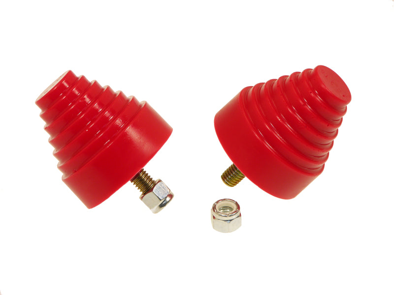 Prothane Universal Bump Stop 2-1/4X2-1/4 Cone w/Stp Red 19-1318