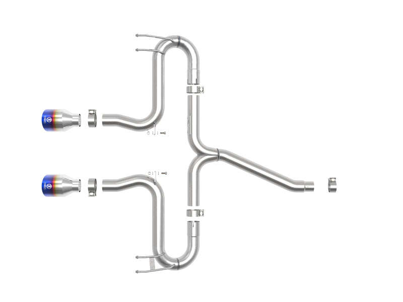 aFe Takeda 2-1/2in 304 SS Axle-Back Exhaust w/Blue Flame Tips 17-20 Honda Civic Sport L4-1.5L (t) 49-36625-L