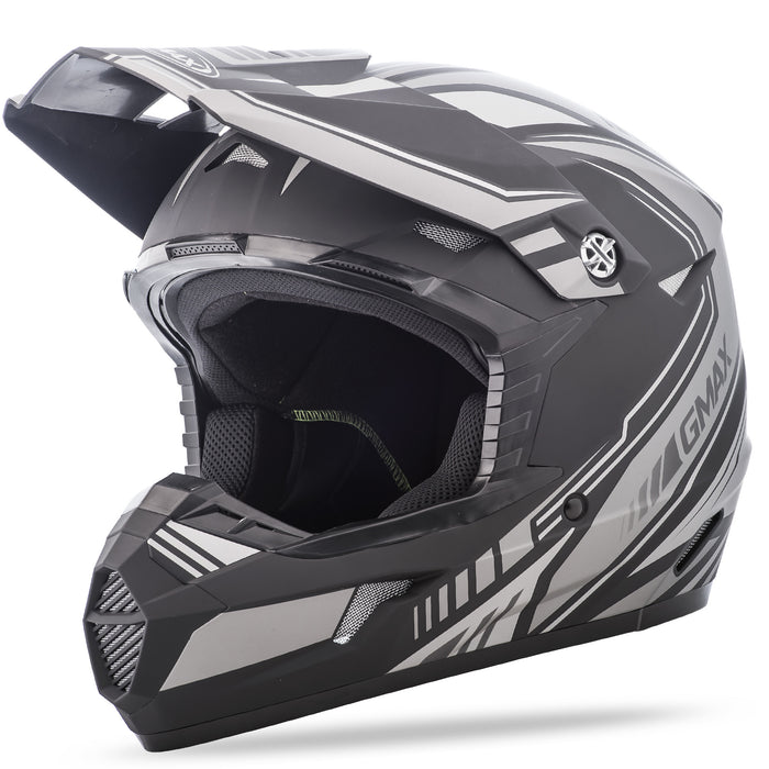 Gmax Youth Mx-46Y Off-Road Uncle Helmet Matte Black/Sivler Yl G3467452 TC-17F