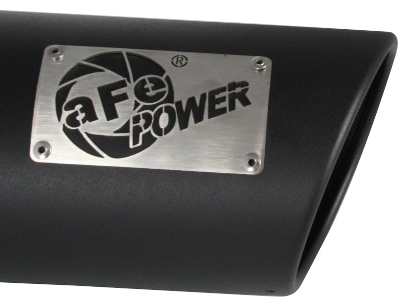 aFe Power Diesel Exhaust Tip Black- 4 in In x 5 out X 12 in Long Bolt On (Right) 49T40501-B12