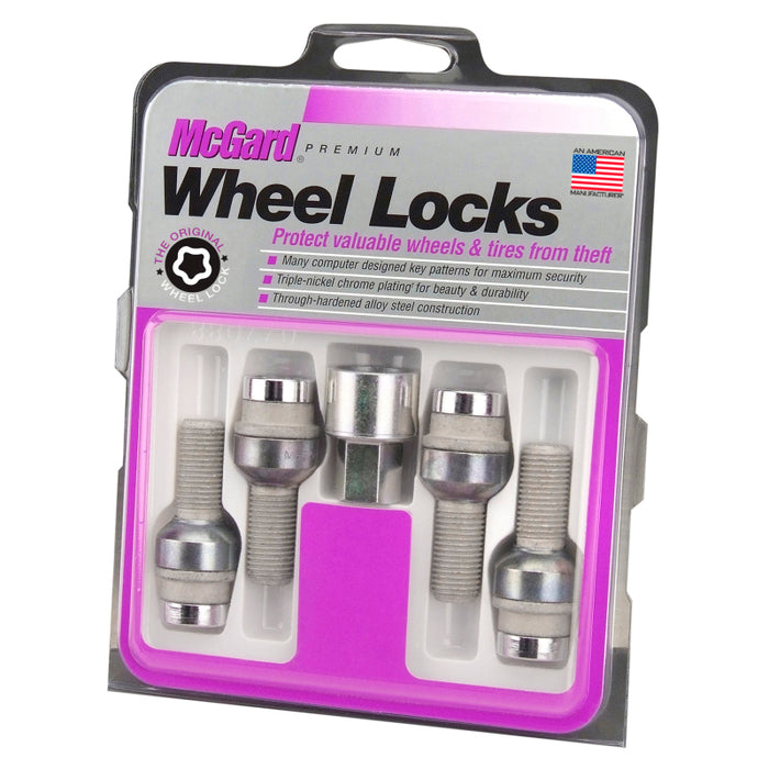 McGard Wheel Lock Bolt Set 4pk. (Radius Seat) M14X1.5 / 17mm Hex / 28.2mm Shank Length Chrome 28020