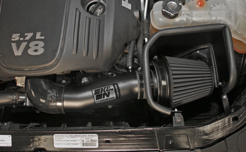 K&N Compatible with Dodge/Chrysler 5.7/6.1L V8 Black Performance Intake Kit 71-1542