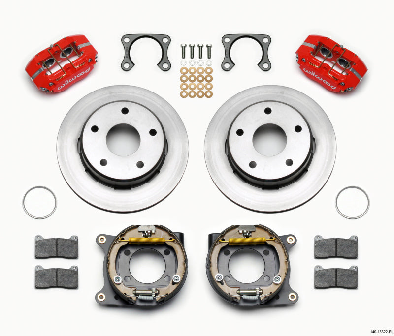 Wilwood Dynapro Lug Mount P/S Park Brake Kit Red Big Ford 2.36in Off Bronco 5 x 5.50 140-13322-R