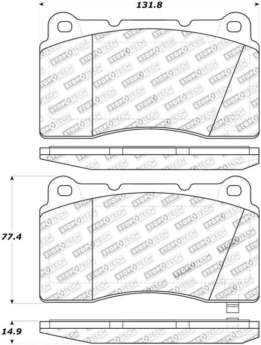 StopTech Street Touring 04-07 STi / 03-06 Evo / 08-10 Evo Front Brake Pads 308.1001