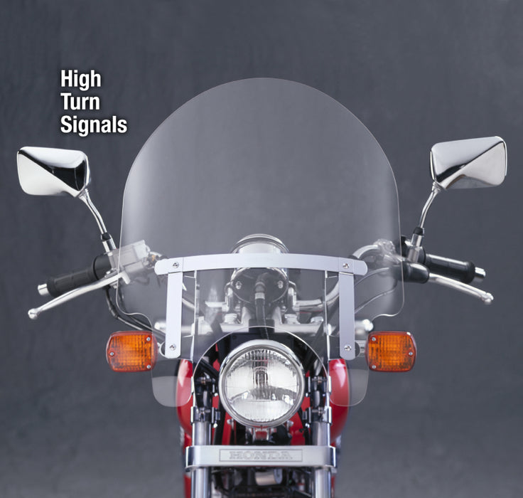 National Cycle 83-22 Harley XL/FXR/D/17-25 Hon/07+ Kaw Dakota 3 w/Low Turn Signals Windshield-Clr NC125A