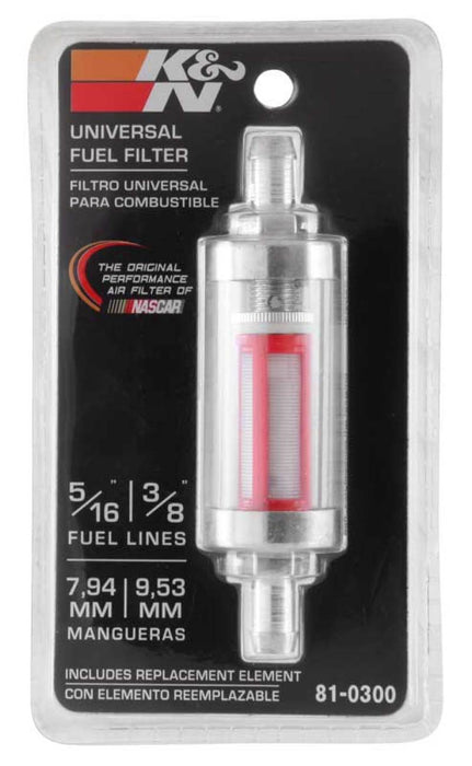 K&N 5/16in x 3/8in Universal Replacement In-Line Fuel Filter 81-0300