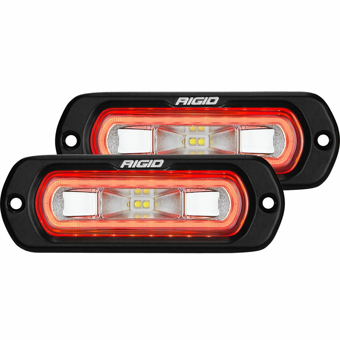 RIGID SR-L Series Flush Mount LED Spreader Pair w/ Red Halo Universal 53222