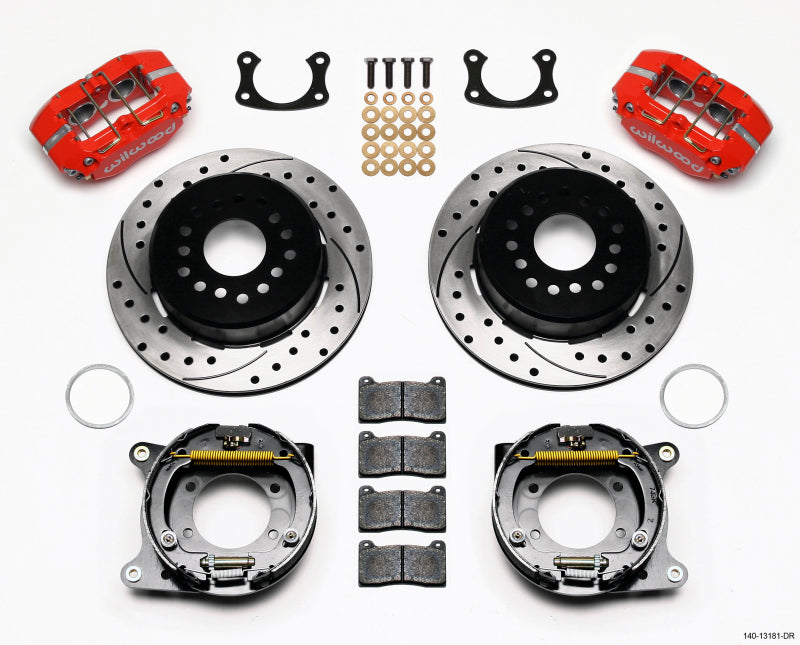 Wilwood Dynapro Lug Mount P/S P-B Kit Drilled-Red New Big Ford 2.50in Offset 140-13181-DR