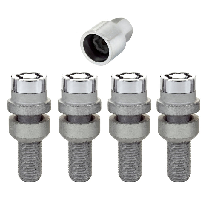 McGard Wheel Lock Bolt Set 4pk. (Radius Seat) M14X1.5 / 17mm Hex / 28.2mm Shank Length Chrome 28020